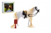 Kôň česací s hrebeňom plast 18cm 2 farby v krabičke 20x17x2cm