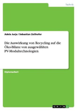 Die Auswirkung von Recycling auf die Öko-Bilanz von ausgewählten PV-Modultechnologien Die Auswirkung von Recycling auf die Öko-Bilanz von ausgewählten PV-Modultechnologien
