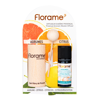 Difuzér provensálský dřevěný + éterický olej Citrusové plody 10 ml BIO   FLORAME