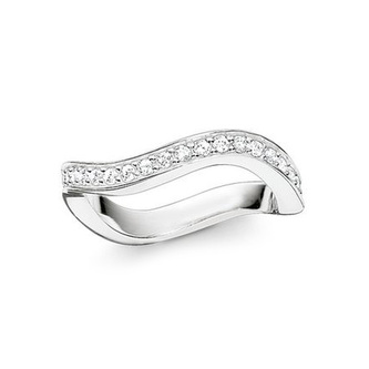 Prsten \"Vlnitý\" Thomas Sabo, TR2010-051-14-58, Sterling Silver, 925 Sterling silver, zirconia white