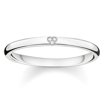 Prsten \"Srdce\" Thomas Sabo, D_TR0016-725-14-52, Sterling Silver, 925 Sterling silver, white diamond