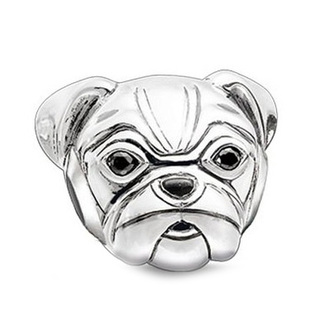 Korálek \"Mops\" Thomas Sabo, K0164-691-12, Karma Beads, 925 Sterling silver, blackened, cold enamel black, zirconia black