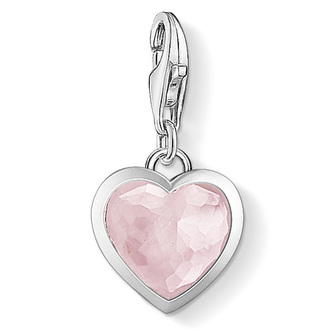 Přívěsek \"Růžové srdce\" Thomas Sabo, 1361-034-9, Charm Club, 925 Sterling silver, rose quartz