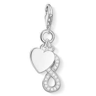 Přívěsek \"Srdce a nekonečno\" Thomas Sabo, 1248-051-14, Charm club, 925 Sterling silver, zirconia white