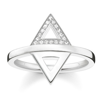 Prsten \"Trojúhelník\" Thomas Sabo, D_TR0019-725-14-56, Sterling Silver, 925 Sterling silver, white diamond