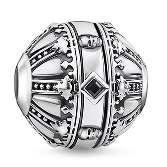 Korálek \"Královské jablko\" Thomas Sabo, K0304-643-11, Karma Beads, 925 Sterling silver, blackened, zirconia black