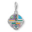 Přívěsek \"Symbol slunce\" Thomas Sabo, 1762-991-7, Charm Club, 925 Sterling silver, blackened, cold enamel, synthetic corundum, abalone mother-of-pearl, glass-ceramic stone, simulated, zirconia