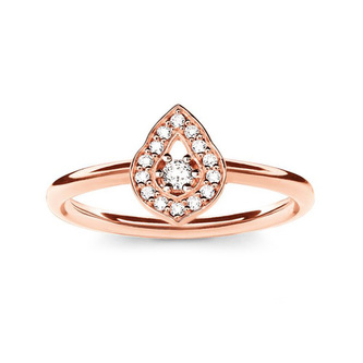 Prsten \"Orientální slza\" Thomas Sabo, TR2069-416-14-54, Sterling Silver, 925 Sterling silver, 18k rose gold plating, zirconia white