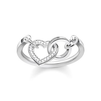 Prsten \"Spolu srdce\" Thomas Sabo, TR2142-051-14-52, Sterling Silver, 925 Sterling silver, zirconia white