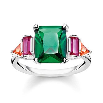 Prsten \"Barevné kameny\" Thomas Sabo, TR2262-477-7-52, Sterling Silver, 925 Sterling silver, synthetic corundum, glass-ceramic stone, zirconia