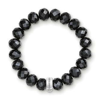 Náramek \"Obsidián\" Thomas Sabo, X0035-023-11-L, Charm Club, 925 Sterling silver, obsidian