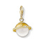 Přívěsek \"Zlatá planeta\" Thomas Sabo, 1755-903-14, Charm Club, 925 Sterling silver, 18k yellow gold plating, milky quartz, zirconia white