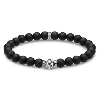 Náramek \"Černý ornament\" Thomas Sabo, A1942-704-11-L15,5, Sterling Silver, 925 Sterling silver, blackened, obsidian