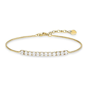 Náramek Thomas Sabo, A1540-414-14-L19,5v, Glam & Soul, 925 Sterling silver, 18k yellow gold plating, zirconia white