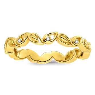 Prsten \"Listy\" Thomas Sabo, D_TR0024-924-39-52, Sterling Silver, 925 Sterling silver, 18k yellow gold plating, white diamond