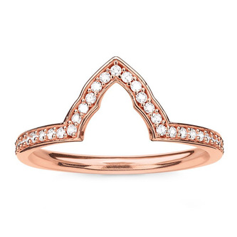 Prsten \"Orientální chrám\" Thomas Sabo, TR2070-416-14-54, Sterling Silver, 925 Sterling silver, 18k rose gold plating, zirconia white