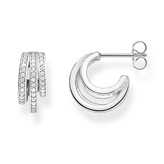 Náušnice \"Kroužky\" Thomas Sabo, CR652-051-14, Sterling Silver, 925 Sterling silver, zirconia white