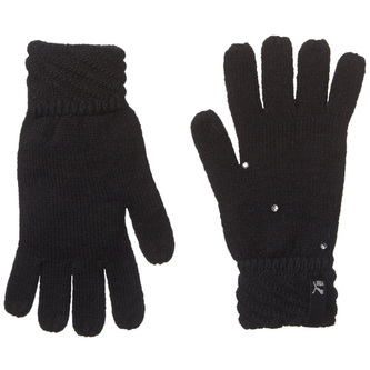 Female Knit Gloves, black | M