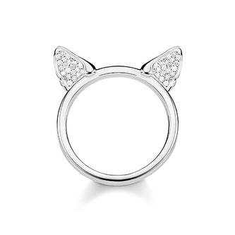 Prsten \"Kočičí uši\" Thomas Sabo, TR2259-051-14-56, Sterling Silver, 925 Sterling silver, zirconia white