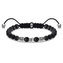 Náramek \"Lebky\" Thomas Sabo, A1945-811-11-L22v, Sterling Silver, 925 Sterling silver, blackened, nylon, obsidian