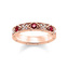 Prsten \"Asijské ornamenty\" Thomas Sabo, TR2163-626-10-54, Sterling Silver, 925 Sterling silver, 18k rose gold plating, synthetic corundum dark red, zirconia white