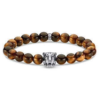 Náramek \"Tygr\" Thomas Sabo, A1939-950-2-L16, Sterling Silver, 925 Sterling silver, blackened, tiger‘s eye, zirconia black