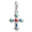 Přívěsek \"Etnický kříž\" Thomas Sabo, 1466-335-7, Charm Club, 925 Sterling silver, cold enamel, simulated coral/turquoise, zirconia