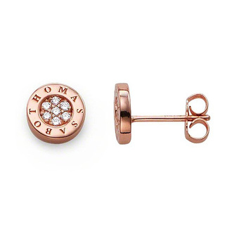 Náušnice \"Klasické\" Thomas Sabo, H1820-416-14, Sterling Silver, 925 Sterling silver, 18k rose gold plating, zirconia white