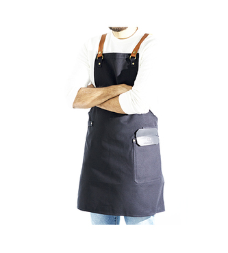 Graham Hill Hairdresser Apron Canvas - Leather Inlay kadeřnická zástěra M