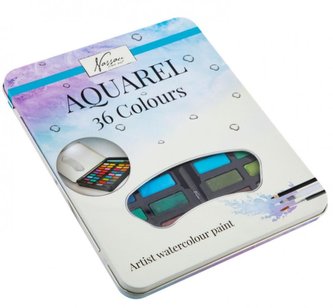 Akvarelové barvy Nassau v kovovém boxu 36 ks