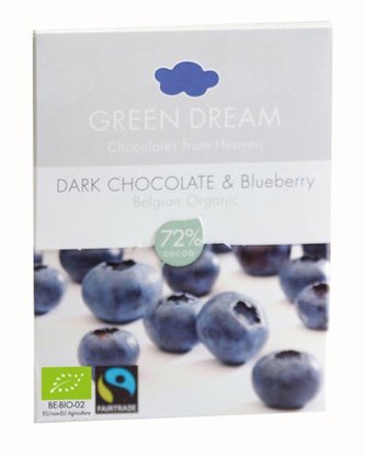 BIO hořká čokoláda s borůvkami 55g*