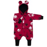 Kojenecký bavlněný overal s kapucí a oušky New Baby Paw tmavě růžový - velikost 62 (3-6m)