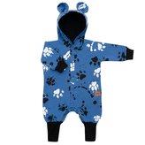 Kojenecký bavlněný overal s kapucí a oušky New Baby Paw modrý - velikost 86 (12-18m)