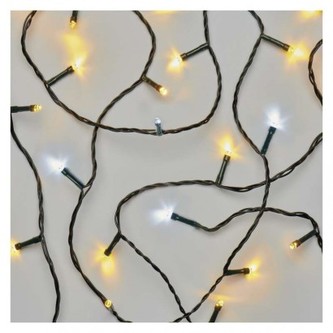 LED vánoční řetěz pulzující, 12 m, venkovní i vnitřní, teplá/studená bílá