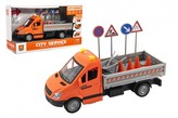 Auto silniční údržba plast 25cm na setrvačník na baterie se zvukem se světlem v krabici 32x19x12cm