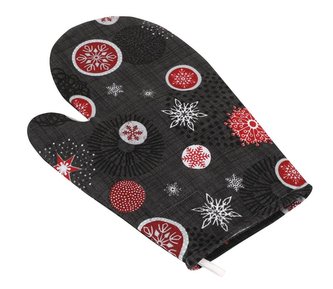 Kuchyňská chňapka - vánoční ozdoby šedé - chňapka 28x18 cm