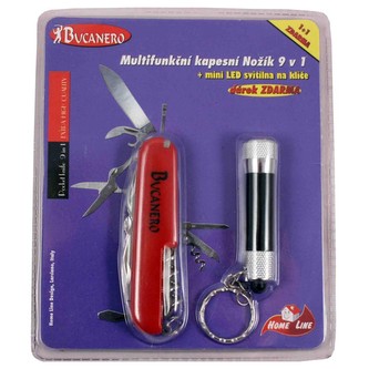 Multifunkční nožík 9 v 1 + LED svítilna zdarma
