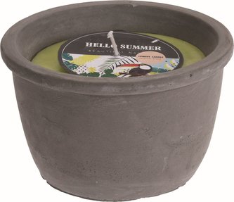 Svíčka proti hmyzu Citronella v cementovém obalu 16,5x9,5 cm