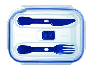 Dóza na oběd s příborem 1,22 l skleněná PURE BOX