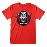 Pánské tričko La Casa De Papel|Papírový dům: Circle And Logo (L) červená bavlna