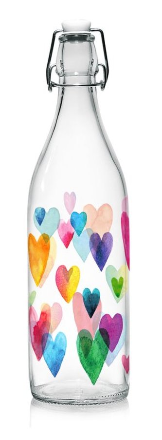 Láhev 1 l LOVE RAINBOW s patentním uzávěrem