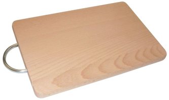 Prkénko kuchyňské 32x18x1,5 cm buk s ručkou kovovou