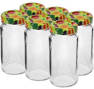 Sklenice zavařovací 90 ml 6 ks s víčkem s dekorem