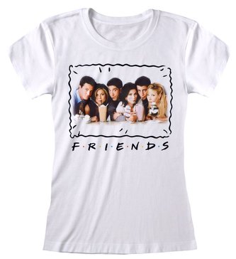 Unisex tričko Friends|Přátelé: Milkshakes (L) bílé bavlna