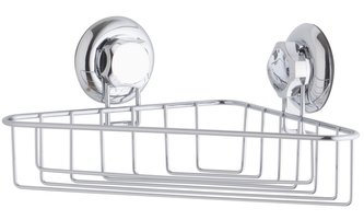 Polička koupelnová 23,8x23,8x12,8 cm chrom s přísavkami Comp