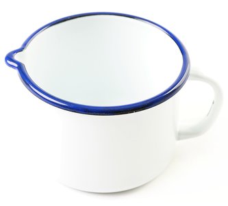 Hrnček s výlevkou 1 l RETRO (modrý lem)