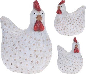 Dekorace velikonoční slepička s puntíky 19 cm