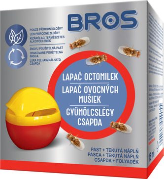 Lapač na ovocné mušky (octomilky) + náplň 15 ml BROS