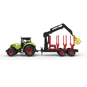 Traktor plastový so zvukom a svetlom s vlečkou a chápadlom