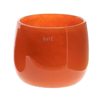 Skleněný květináč DutZ, Pot, výška 18 cm, průměr 20 cm, barva teplá oranžová